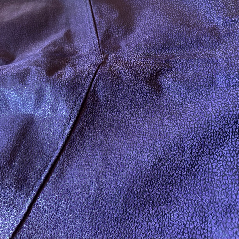 Vintage W by Wilson’s Purple Textured Midi Leather Skirt, Size 14 - Picture 6 of 9